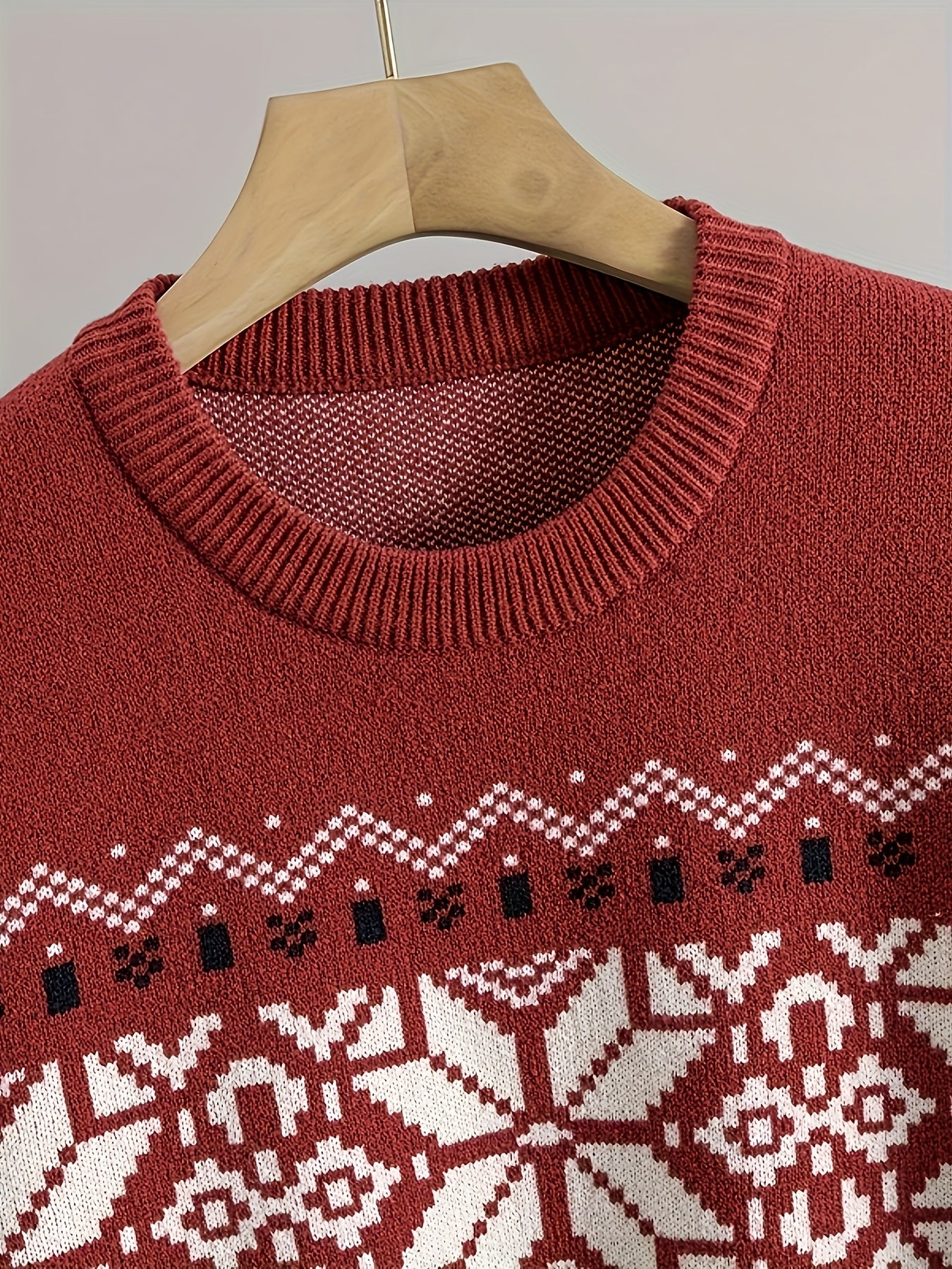 Męski norweski sweter z okrągłym dekoltem | Jesień i zima
