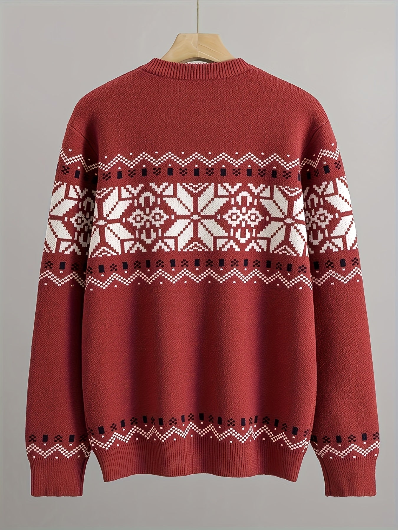 Męski norweski sweter z okrągłym dekoltem | Jesień i zima