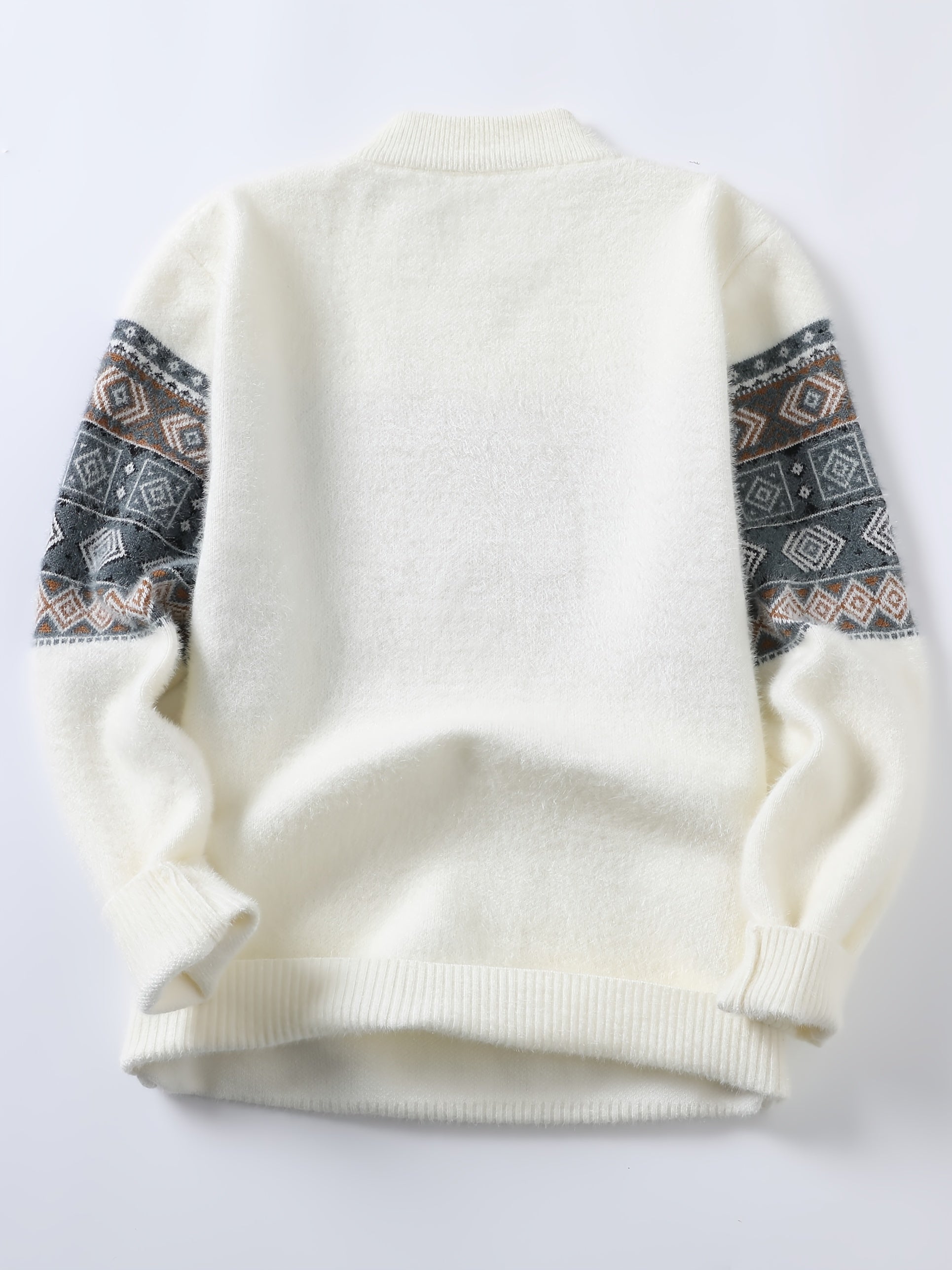 Męski norweski sweter z geometrycznym wzorem