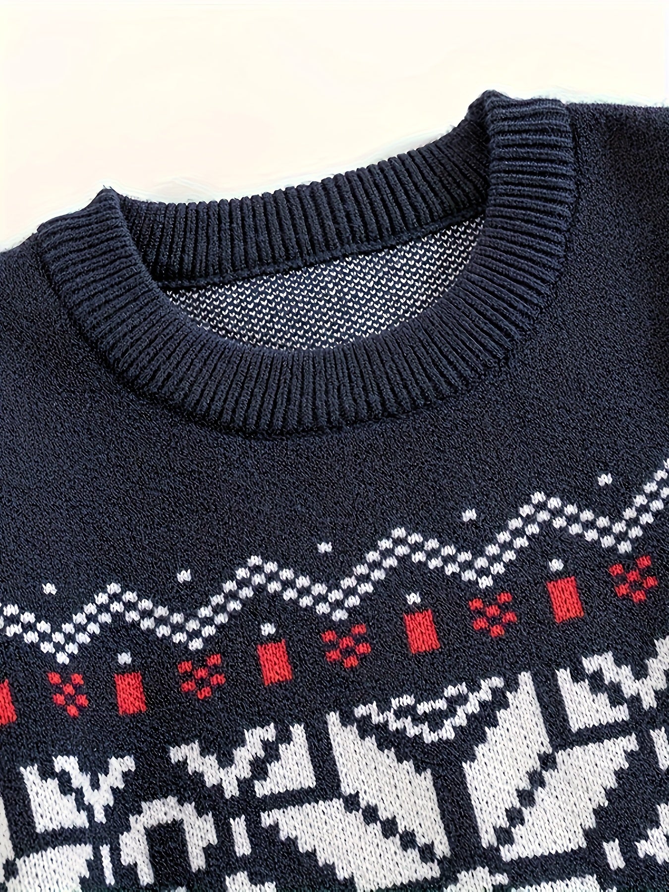 Męski norweski sweter z okrągłym dekoltem | Jesień i zima