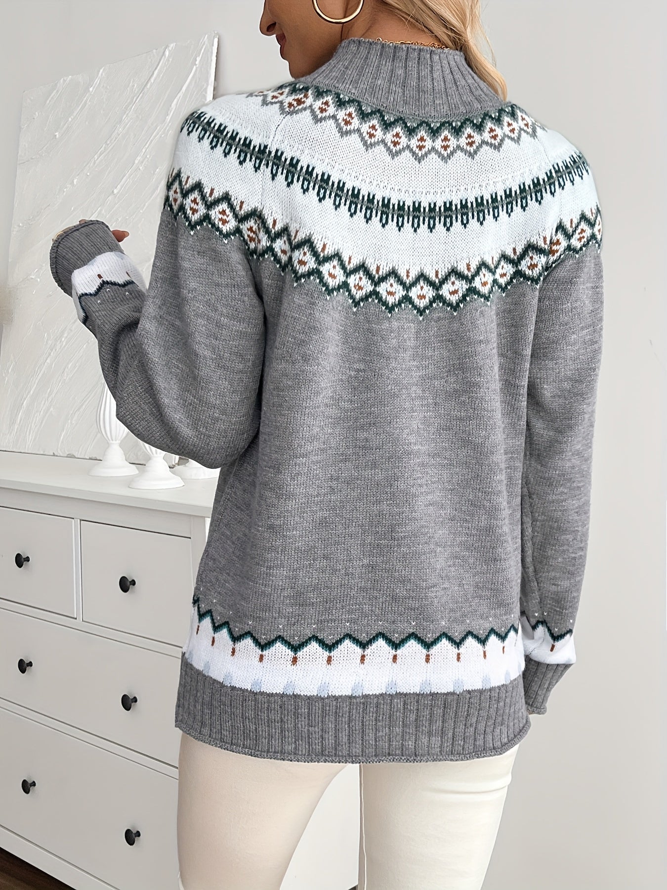 Damski norweski sweter ze stójką