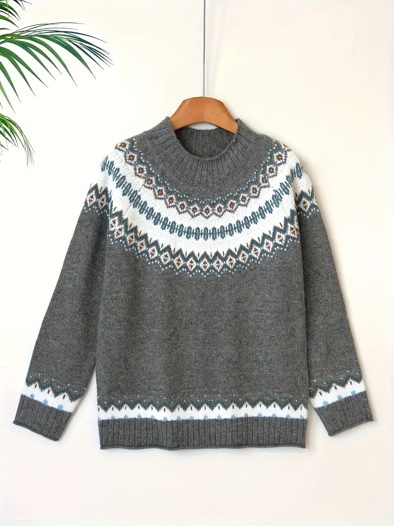 Damski norweski sweter ze stójką